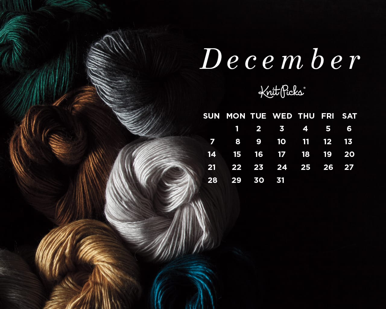 December Wallpaper Calendar - The Knit Picks Staff Knitting Blog