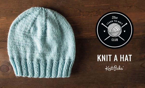 Learn to Knit Club Hat Tutorial