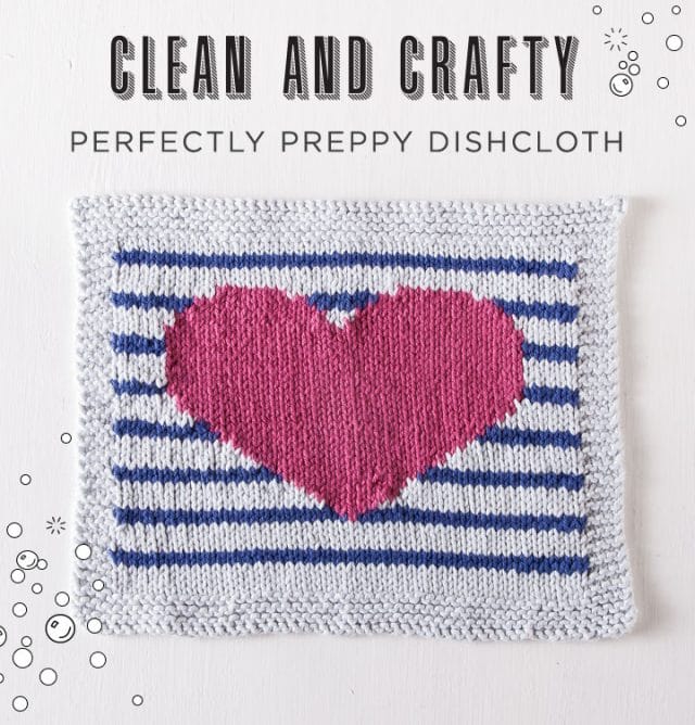 Free Heart Dishcloth Pattern - Perfectly Preppy Dishcloth from knitpicks.com
