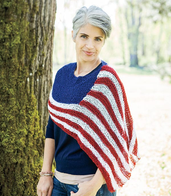 Independence Poncho by Alyssa Copp from knitpicks.com