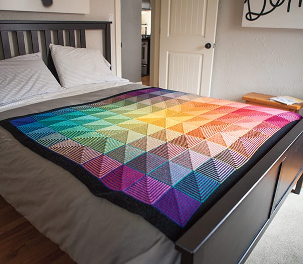 Knit Picks Hue Shift Blanket Knitting Pattern Kit (Rainbow) - Includes  Knitting Pattern - 12 Brightly Colored skeins of Sport Weight Yarn