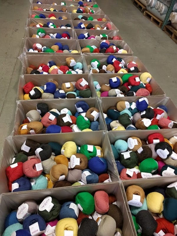 Full Boxes of yarn