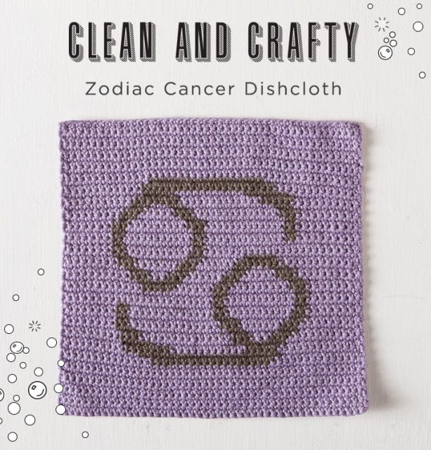 Zodiac Cancer Dishcloth pattern from Knit Picks