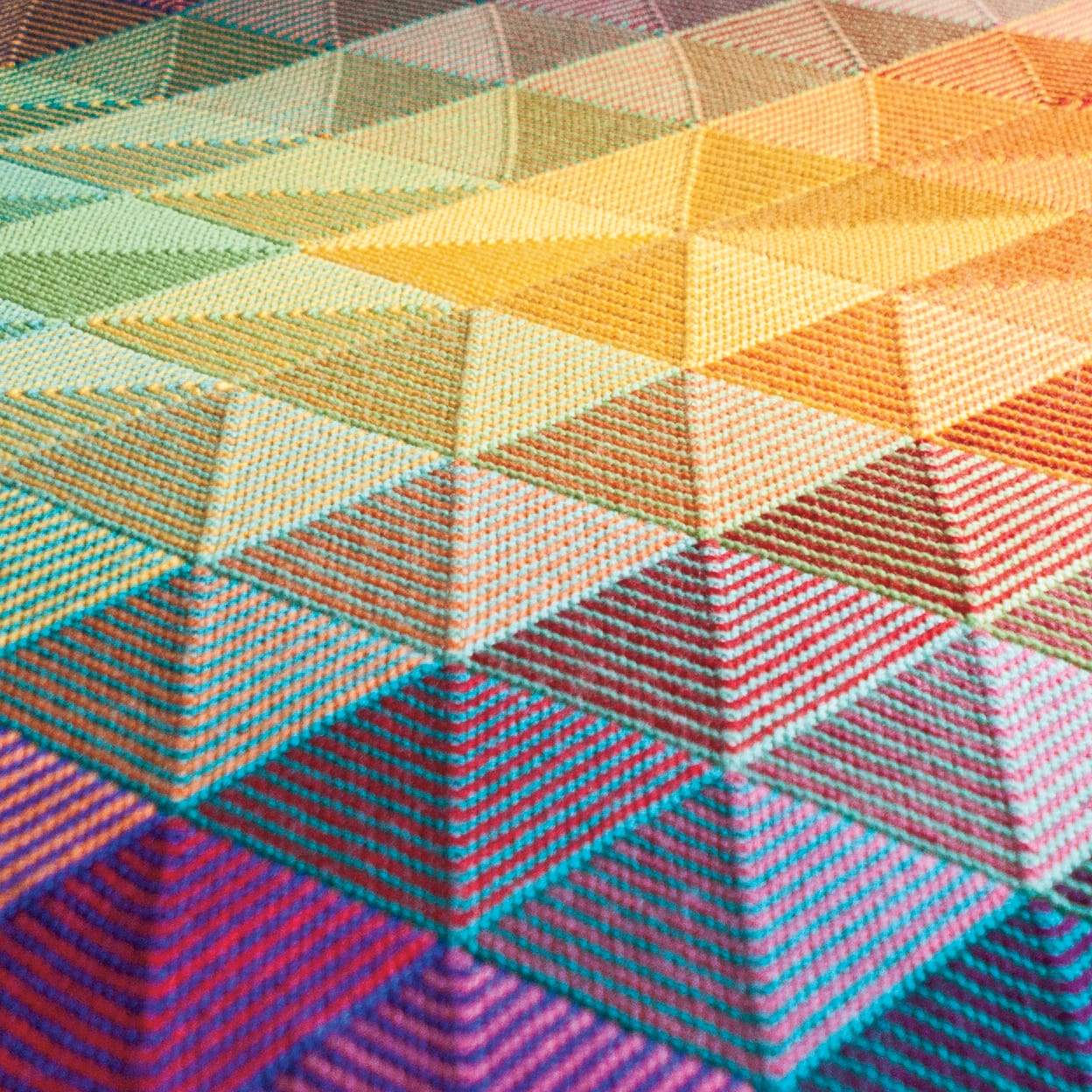 Jewel Knit Picks Hue Shift Afghan Knitting Pattern Project Kit 