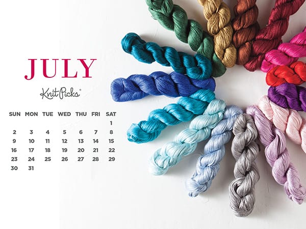 Free Downloadable July Calendar - The Knit Picks Staff Knitting Blog