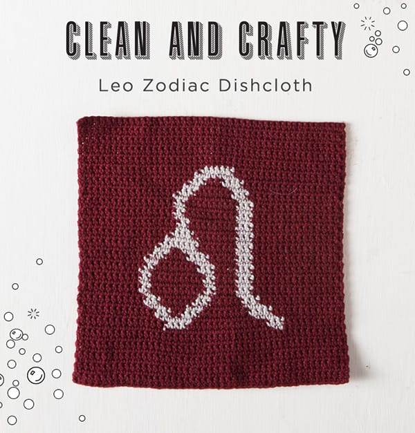 Free Leo Crochet Pattern Dishcloth from knitpicks.com