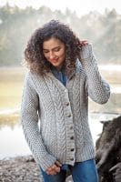 Knit Picks Podcast: Sweater Week - Brigid Cardigan, saddle shoulder shawl collar cabled sweater knitting pattern