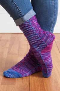 Knit Picks Podcast, Episode 260: Handsome Handpaints - Twirla Socks knitting pattern, from Knit Picks collection Artful Arches