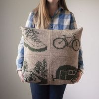 Knit Picks Podcast, Episode 262: Milestones and Memories - Outdoors Pillow, knitting intarsia keepsake