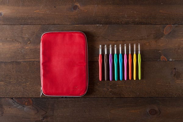 Knit Picks Rainbow crochet hooks and case www.kntipicks.com