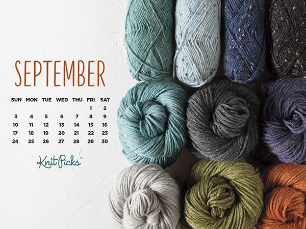 Free Downloadable September Calendar from Knit Picks