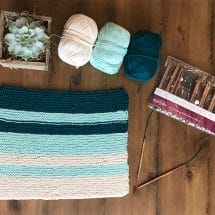Dishcloth and knitting tools