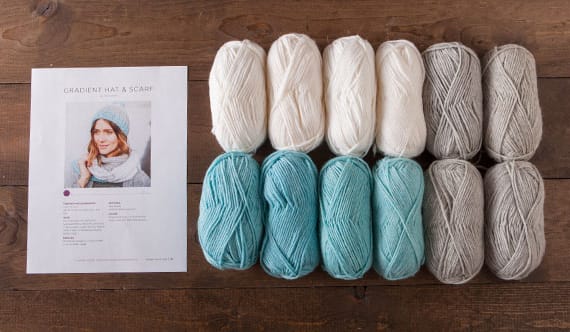Gradient Hat and Scarf Pattern Kit from KnitPicks.com