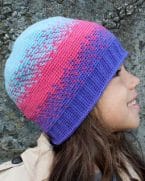 Knit Picks IDP Designer Interview, Deja Joy - All Ages Pixellated Beanie colorwork crochet hat pattern