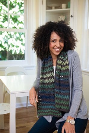 Knit Picks IDP Designer Interview, Deja Joy - Floating Triangles Scarf crochet pattern