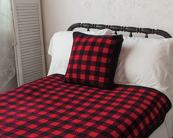 Free Gingham Crochet Afghan & Pillow from knitpicks.com