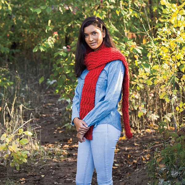 Throw Me A Curve Scarf - Chunky Knit Scarf from knitpicks.com