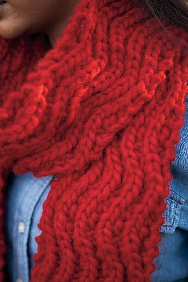 Throw Me A Curve Scarf - Chunky Knit Scarf from knitpicks.com