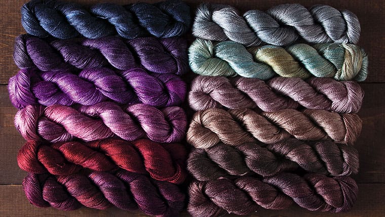 Knit Picks Luminance Hand Painted - tonal variegated 100% silk lace yarn