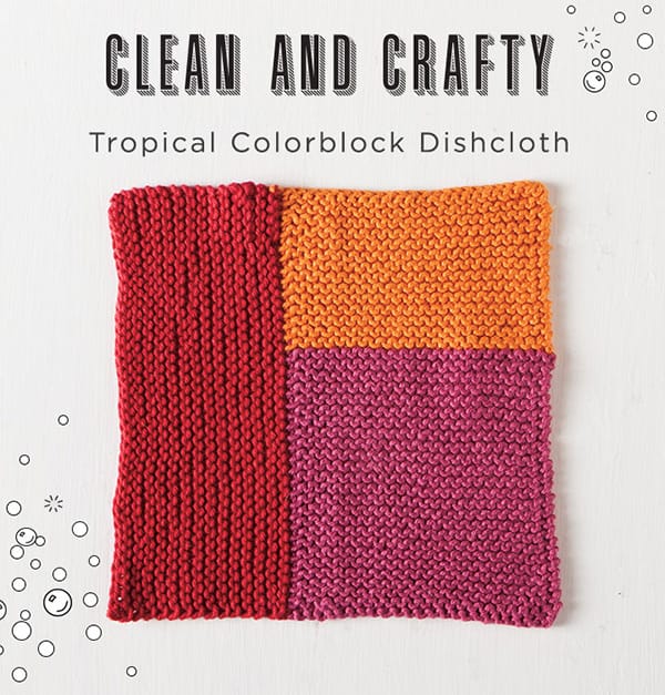 Free Tropical Colorblock Dishcloth from knitpicks.com