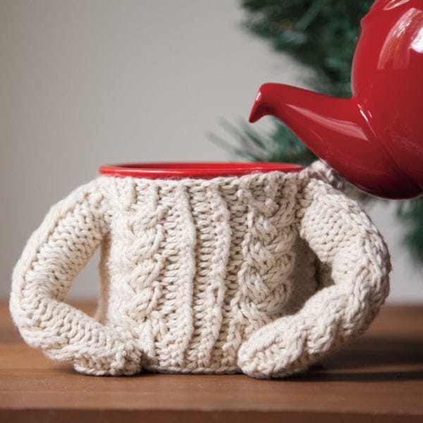 Cable Sweater for Coffee Mug  form Knit Picks