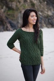 Knit Picks Podcast, Windward: Cable Collection: Dun Laoghaire Pullover, cabled sweater knitting pattern