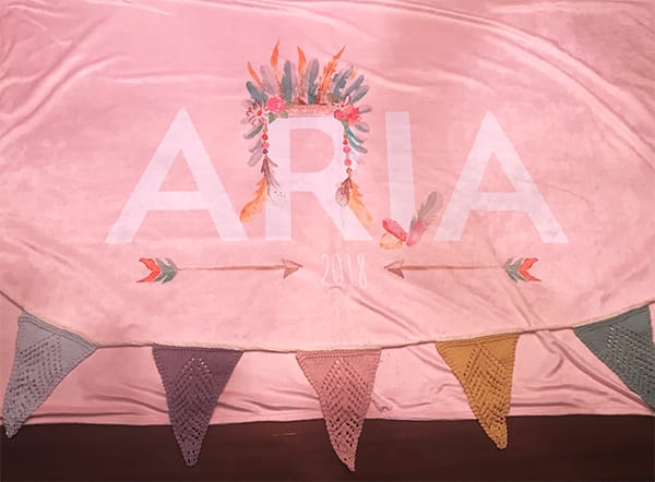 graphic blanket with bunting