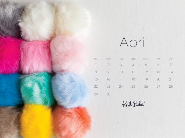Free Downloadable April 2018 Calendar from Knit Picks