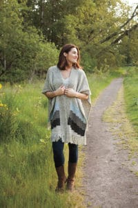 Knit Picks Podcast Tantalizing Tweed, Oakwood Poncho tweed knitting pattern
