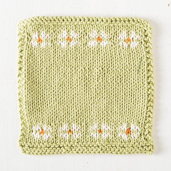 Free Daisies Dishcloth Pattern from knitpicks.com