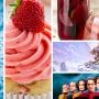 Collage of a closeup of the sugar twist cowl, Strawberry Cupcakes, Strawberry Berryoska, Horizon Zero Dawn illustration, and Star Trek Voyager picture with the cast members lined up.