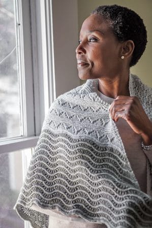 Monthly Yarn Sale: Pallete - Shetland Shoreline, fingering weight two color lace shawl knitting pattern