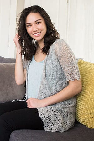 Diamond & Roses, Orenburg garter lace cardigan knitting pattern