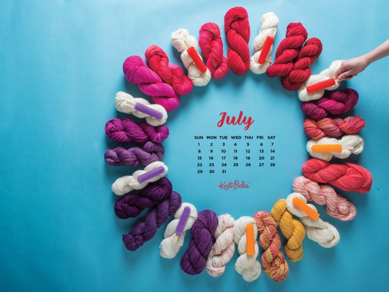 Free Downloadable July 2018 Calendar - The Knit Picks Staff Knitting Blog