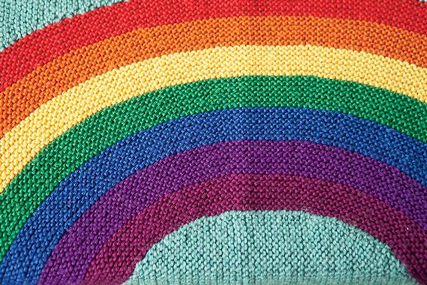 Knit Picks Roy G. Biv blanket