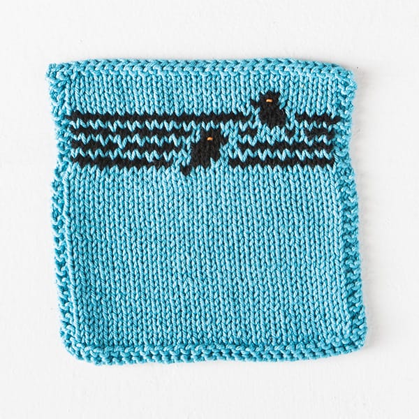 Bird on a Wire Knit Dishcloth [FREE Knitting Pattern]