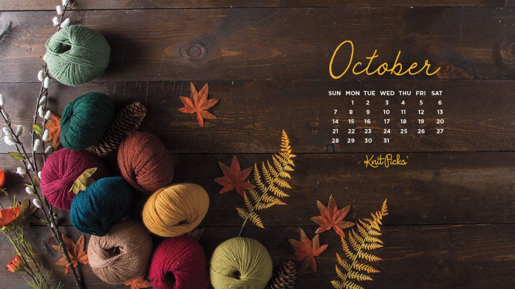 Free Downloadable October 2018 Calendar - The Knit Picks Staff Knitting ...