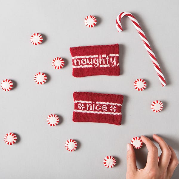 Naughty or Nice Gift Card Holders from Knit Picks