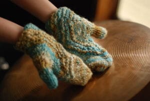 Either/Or mittens in handspun