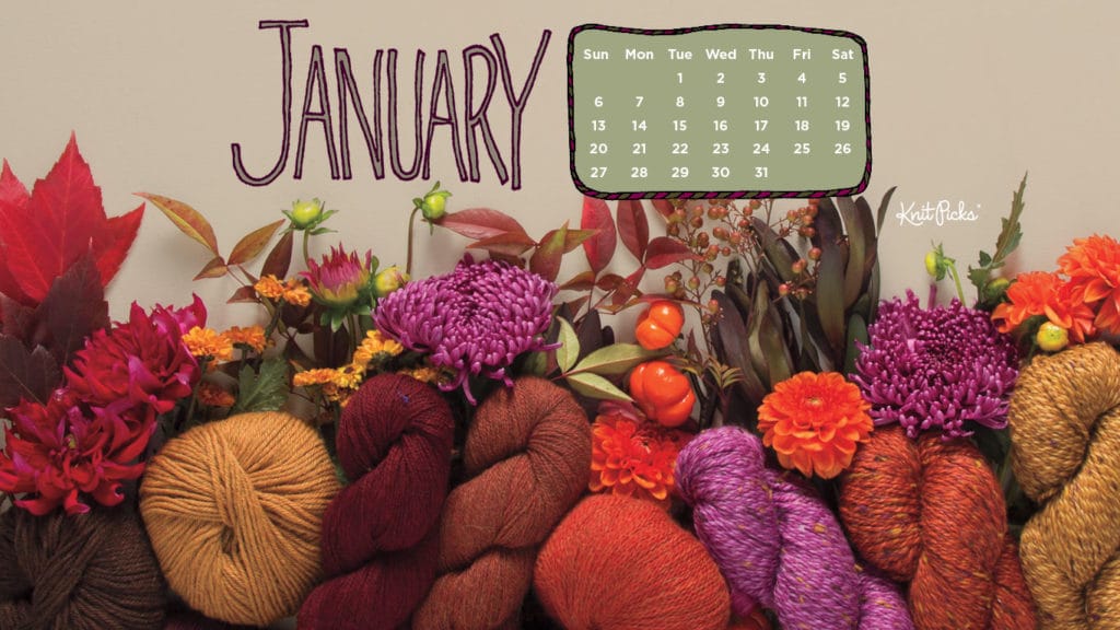 Free Downloadable January 2019 Calendar - The Knit Picks Staff Knitting ...