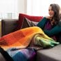 Knit PIcks Hue Shift rainbow afghan.