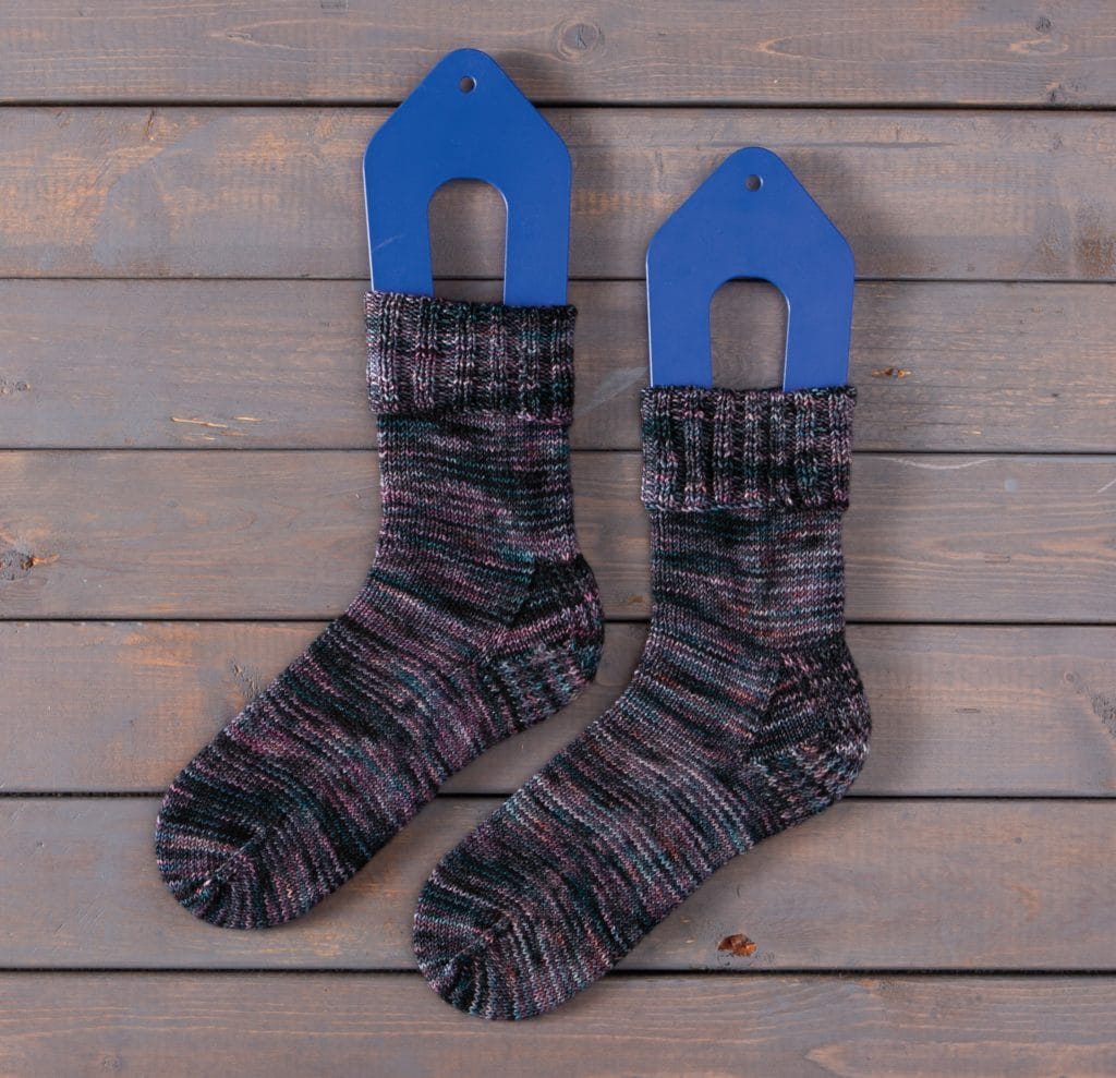 Knit Picks Two at Once, Toe Up, Magic Loop Technique Socks knit in Hawthorne.