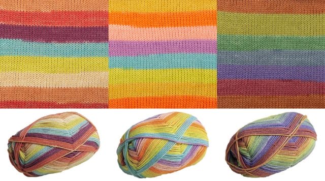 The three new Felici rainbow colors: Pinwheel, Punky, and Cloudy with a Chance of Rainbows