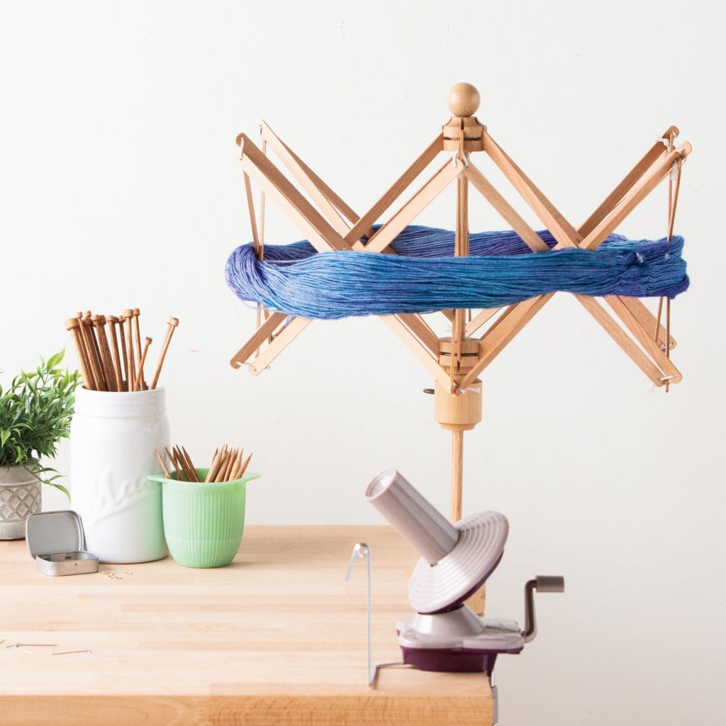 Knit Picks yarn swift and ball winder.