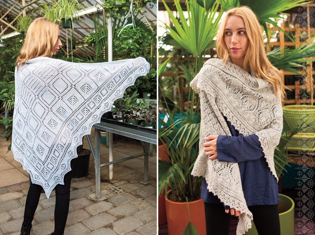 Shetland Mosaic and Finella shawls