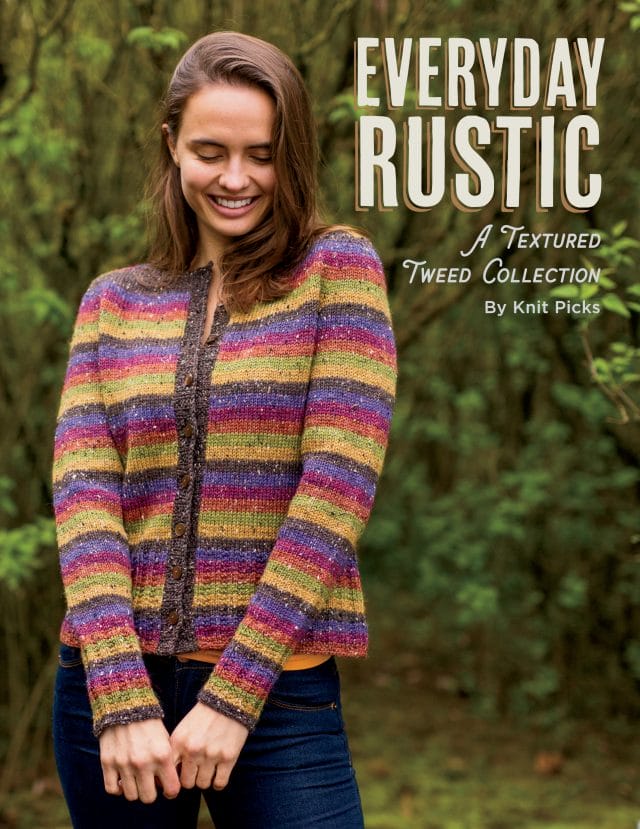 Cover of Knit Picks' pattern collection Everyday Rustic: A Textured Tweed Collection.