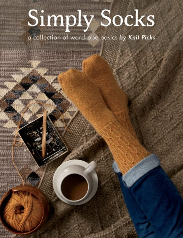 Cover for Knit Picks' pattern collection Simply Socks: A Collection of Wardrobe Basics. 
