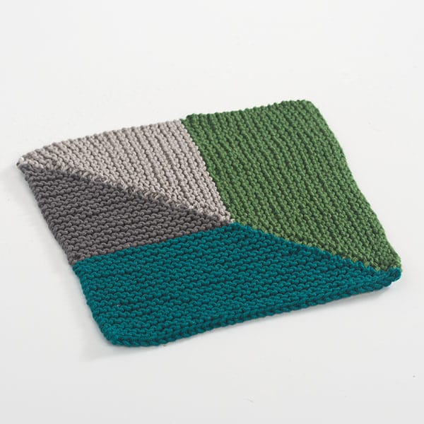 Mitered Quarters Dishcloth by Allison Griffith - free pattern from Knit Picks