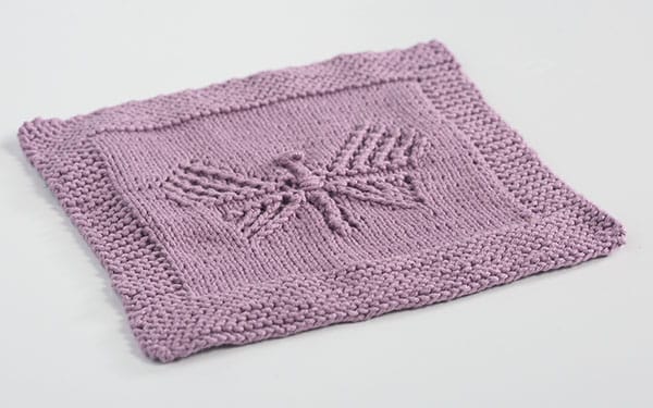 Butterfly Dishcloth by Jenny Williams - free pattern from Knit Picks