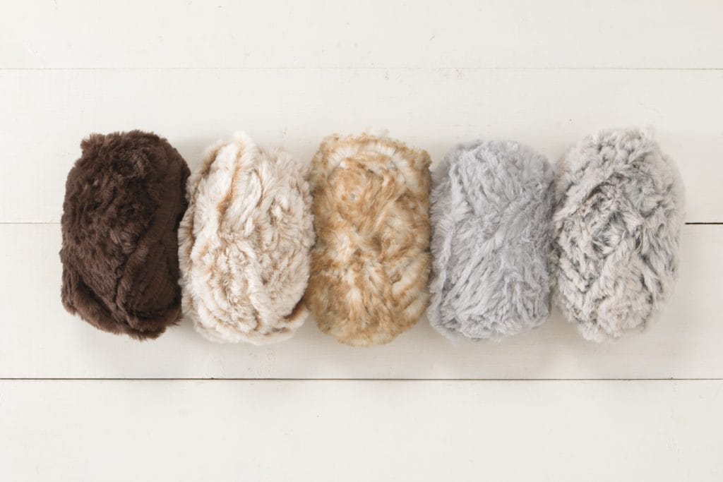 5 colors of Knit Picks' Fable Fur, a premium acrylic faux-fur ...
</p data-eio=